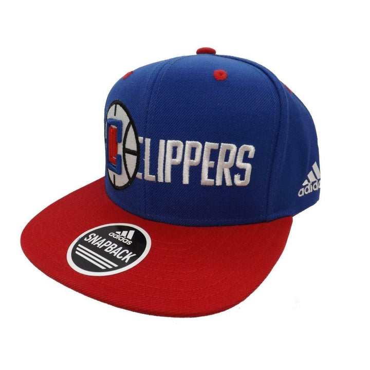 Los Angeles Clippers Mens Adidas OSFA Flatbrim Snapack Blue/Red Cap Hat Image 1