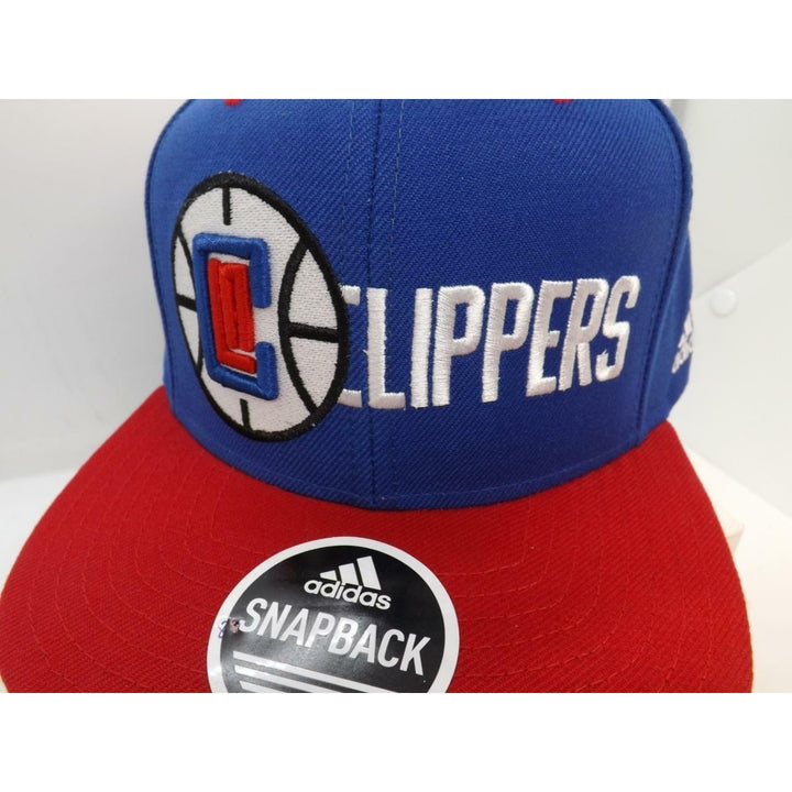 Los Angeles Clippers Mens Adidas OSFA Flatbrim Snapack Blue/Red Cap Hat Image 3