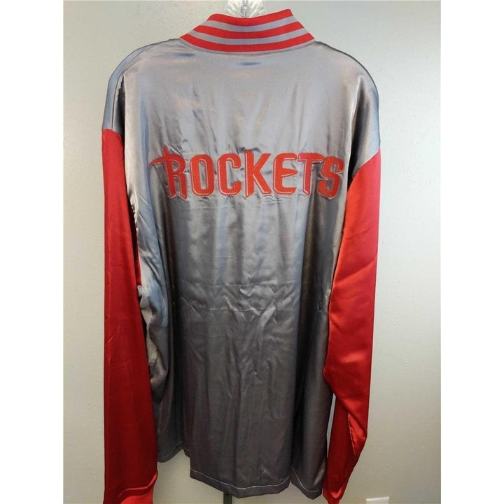 Houston Rockets Mens Size 4XL +2 On Court Player Silver Jacket Image 2