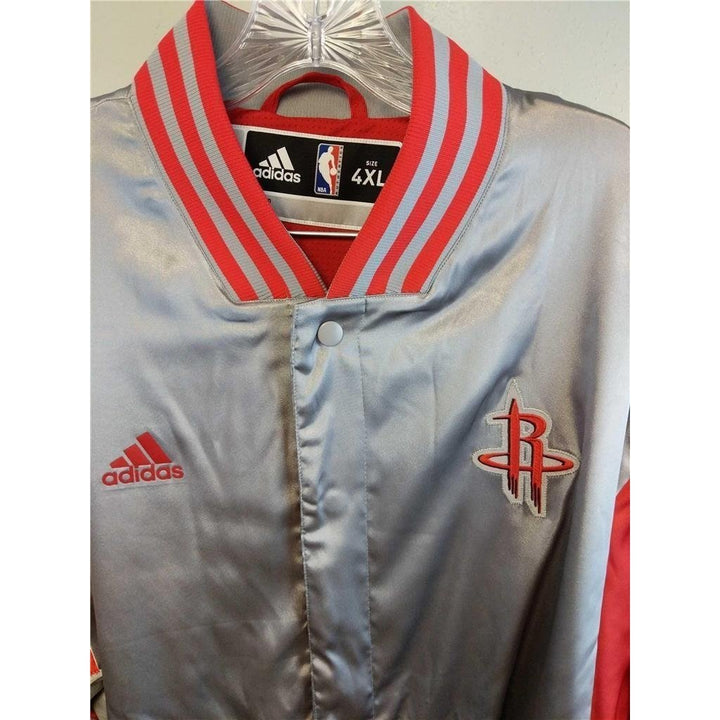 Houston Rockets Mens Size 4XL +2 On Court Player Silver Jacket Image 4