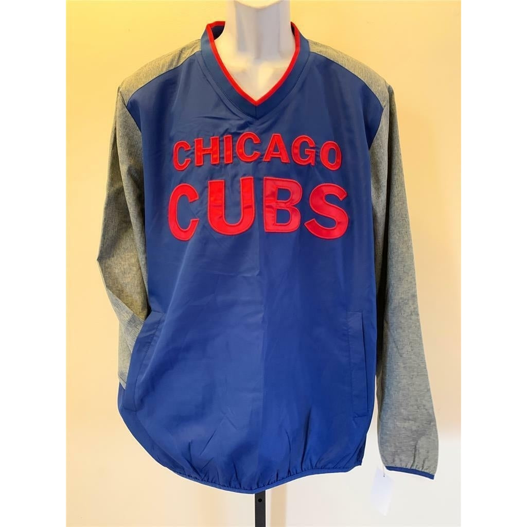 Chicago Cubs Mens Size L Large Blue G-III Pull Over Jacket Image 1