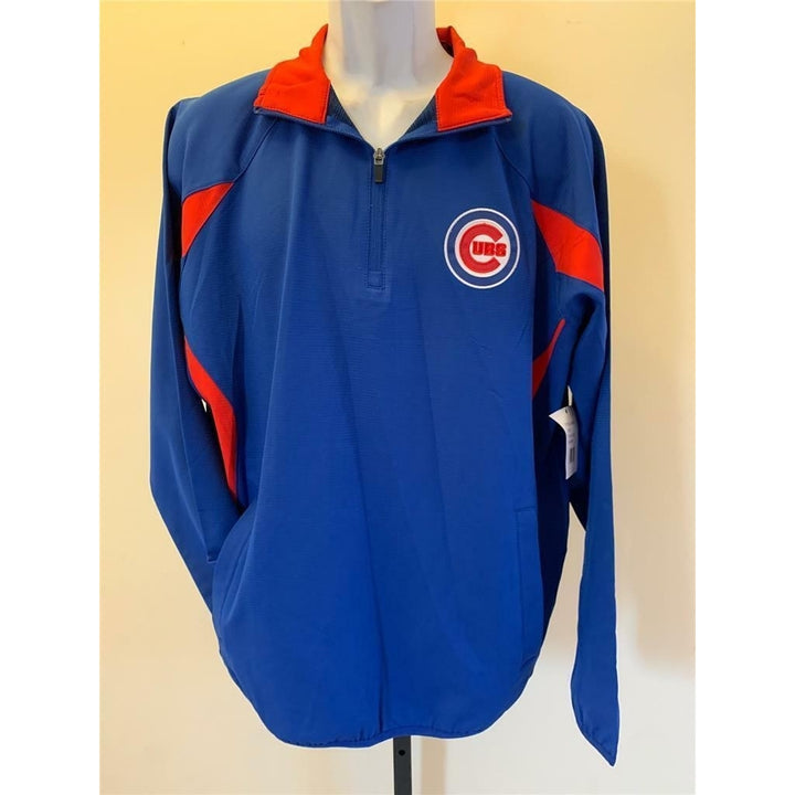 Chicago Cubs Mens Size L Large Blue G-III 1/4 Zip Jacket Image 1