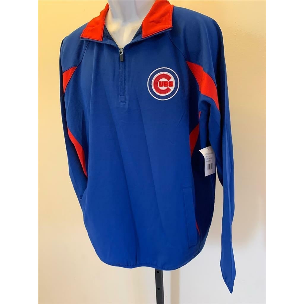 Chicago Cubs Mens Size L Large Blue G-III 1/4 Zip Jacket Image 2