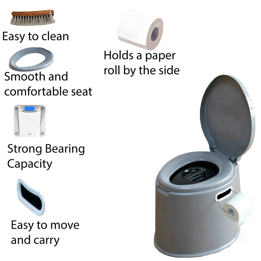 Portable Travel Toilet Camping Hiking 17x16 Inches Lightweight Easy Cleanup Odor Seal Image 3