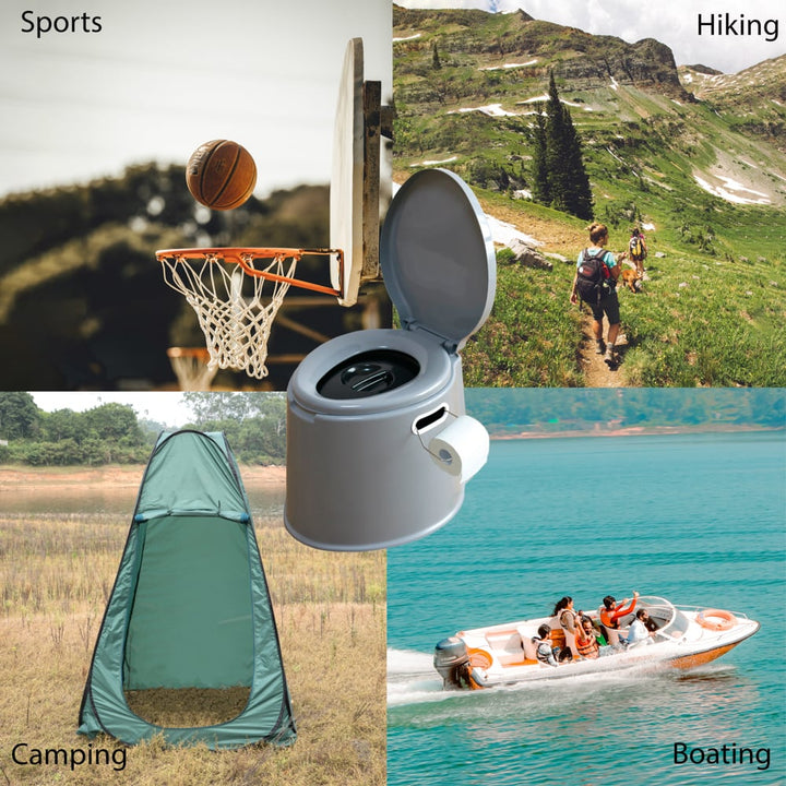 Portable Travel Toilet Camping Hiking 17x16 Inches Lightweight Easy Cleanup Odor Seal Image 4