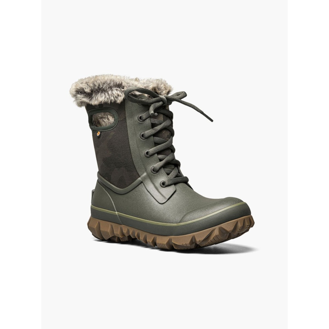 BOGS Womens Arcata Tontal Camo Dark Green Waterproof Lace Up Snow Boots 72693-301 Image 1