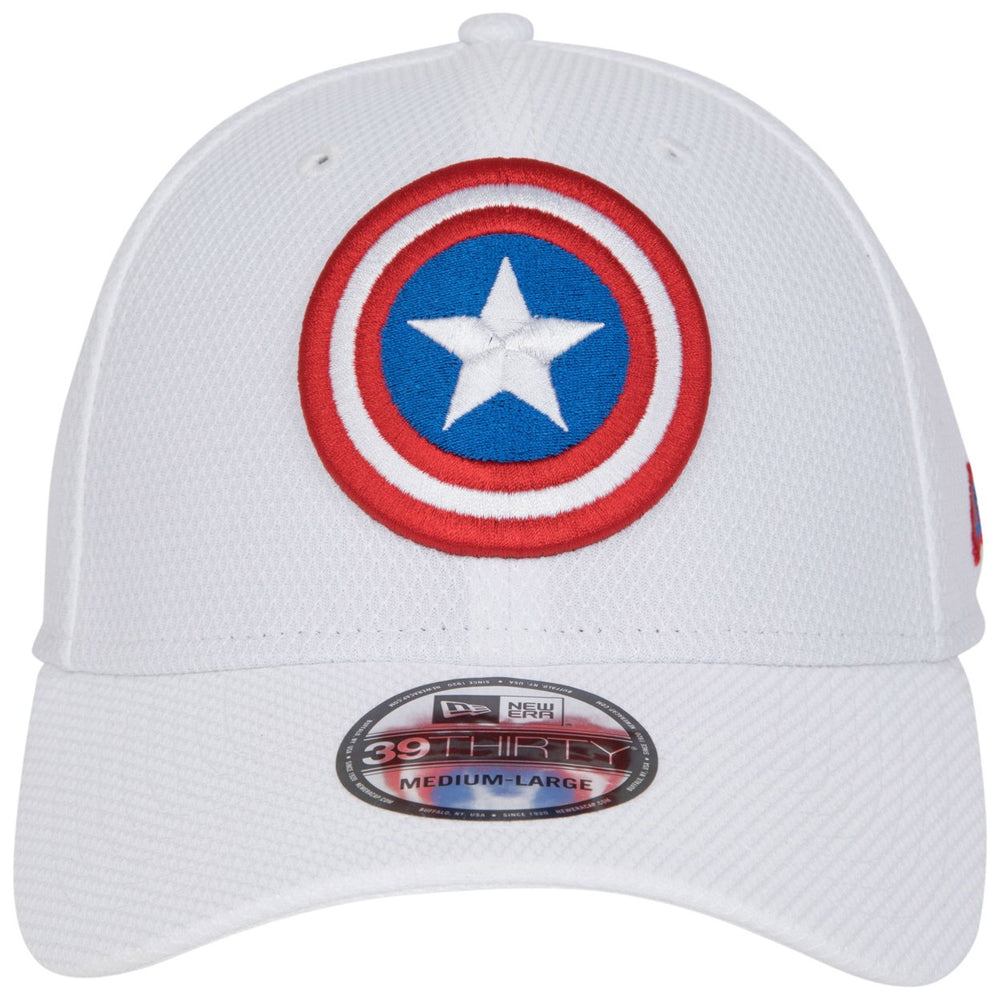 Captain America Logo White Colorway Era 39Thirty Fitted Hat Image 2