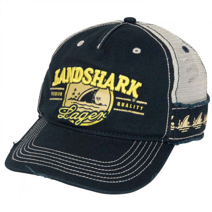 Landshark Lager Logo Distressed Adjustable Hat Image 1