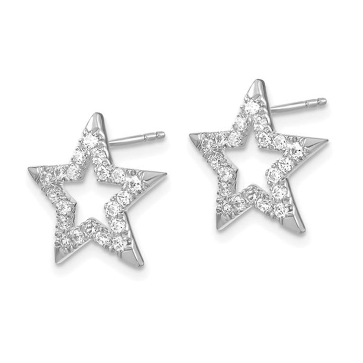1/2 Carat (ctw SI1-SI2G-H-I) Lab-Grown Diamond Star Earrings in 14K White Gold Image 3