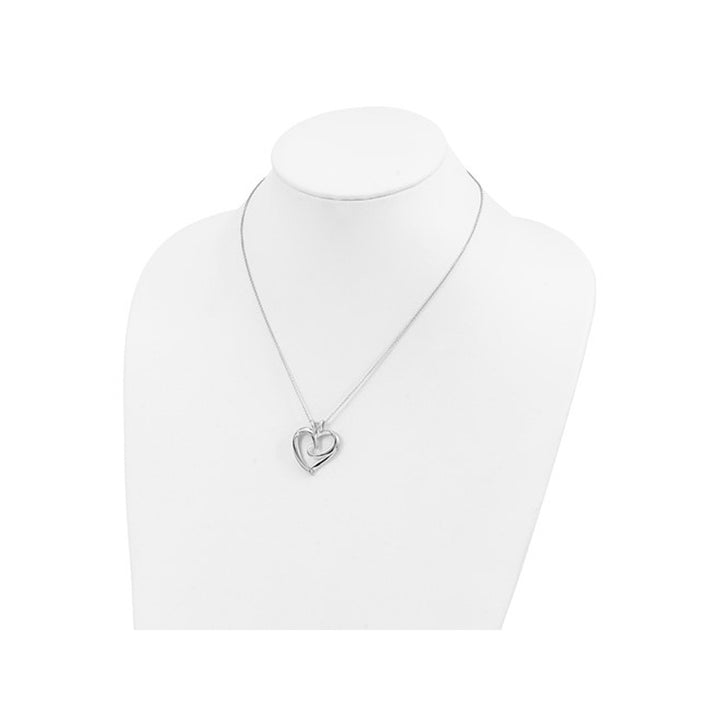 The Hugging Heart Pendant Necklace in Sterling Silver with Chain Image 3