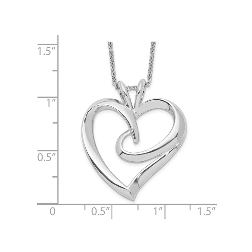 The Hugging Heart Pendant Necklace in Sterling Silver with Chain Image 4