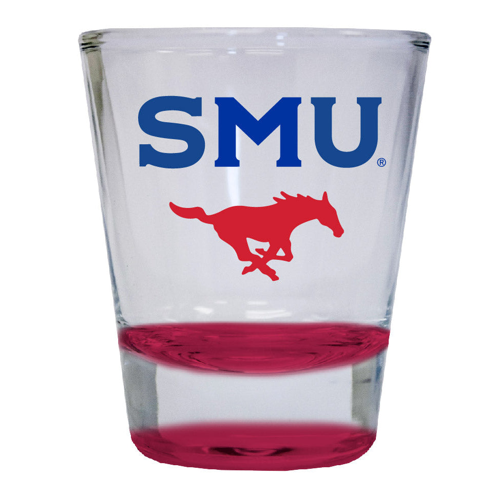 Southern Methodist University 2 ounce Color Etched Shot Glasses Image 1