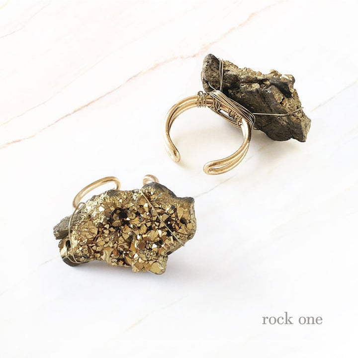 Natural Crystal Rock Ring Image 3