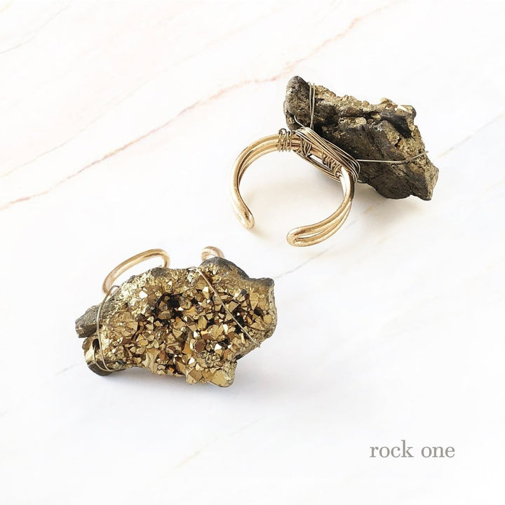 Natural Crystal Rock Ring Image 1