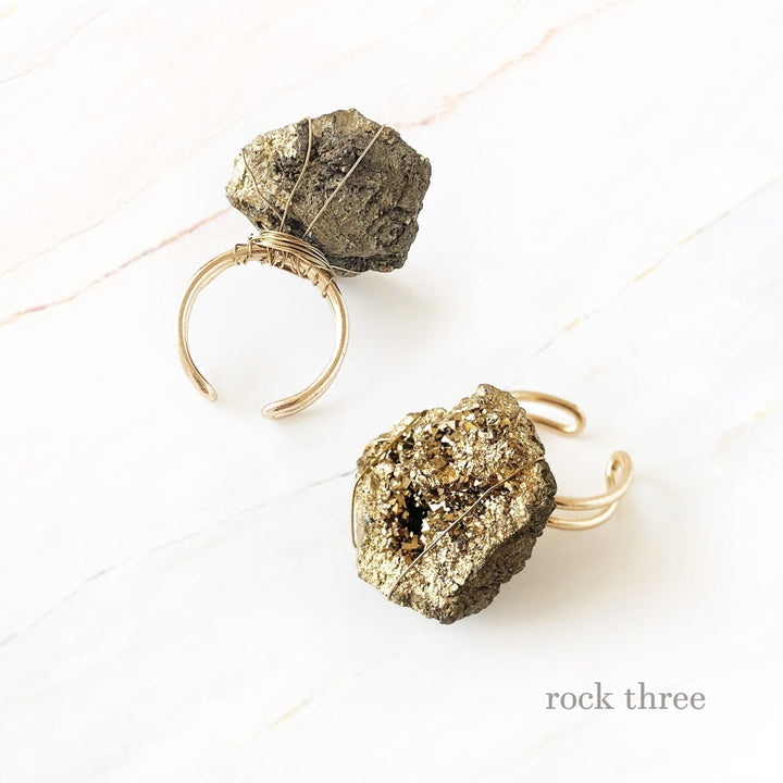 Natural Crystal Rock Ring Image 4