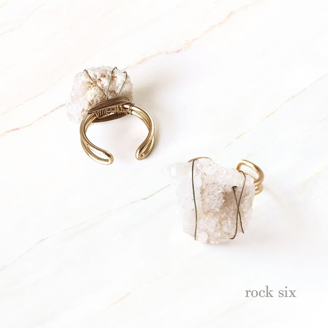 Natural Crystal Rock Ring Image 8