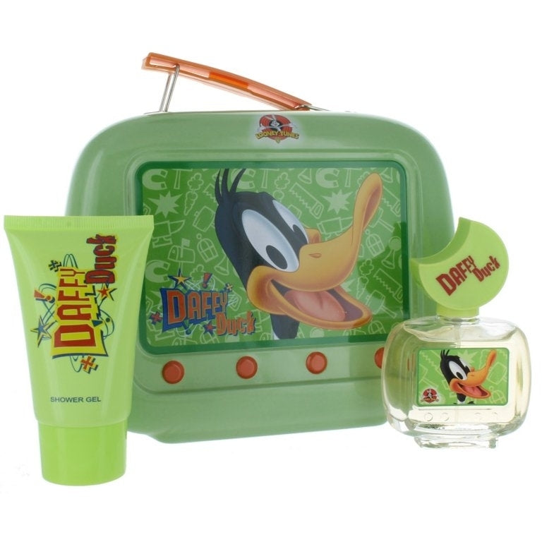 Daffy Duck Gift Set 3 pc EDT Shower Gel Citrus Unisex Tin Lunch Box 3.4 oz Image 1