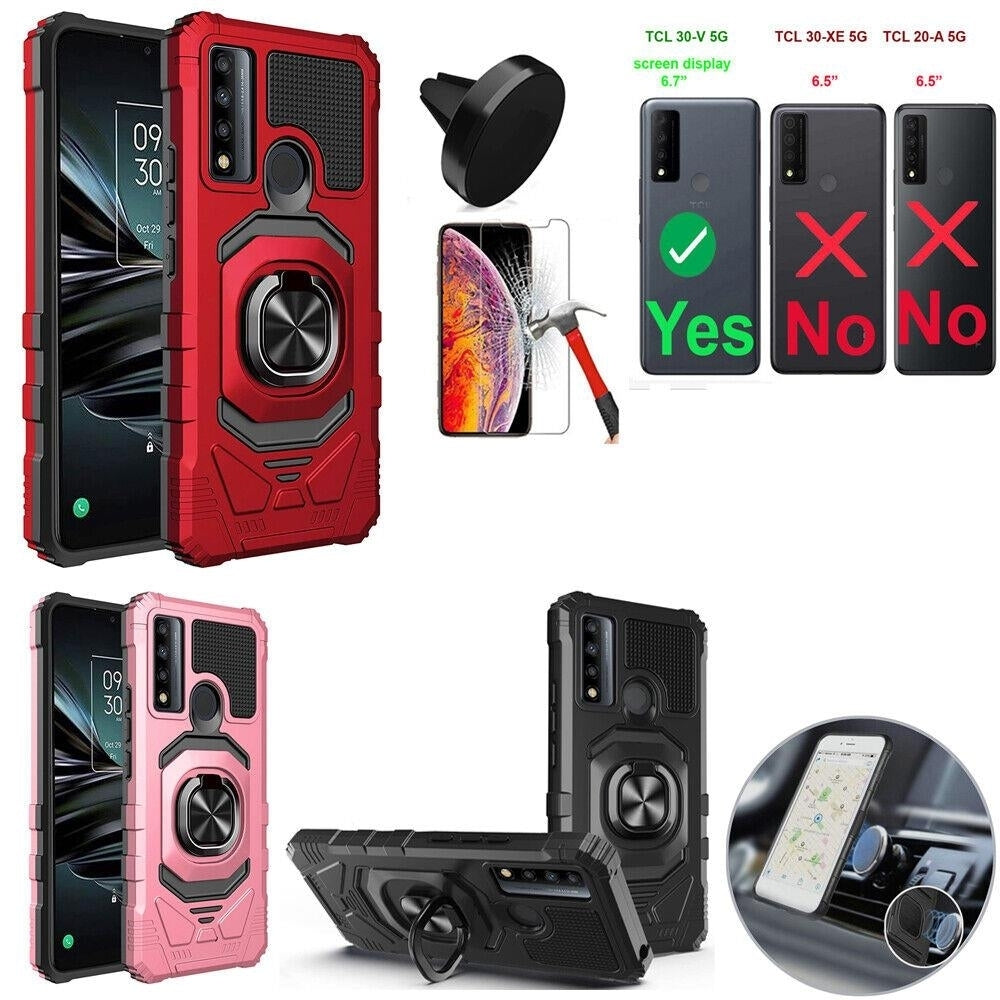 Phone Case For TCL 30 V 5G / 30-V 5G Screen Protector /Shock Absorbing Ring Case Image 1