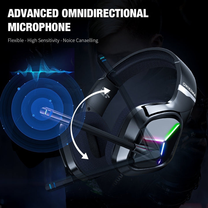 Audio Wired 3.5mm Headphones Noise Cancelling Bass Surround Soft Memory Earmuffs Gaming Headset With Microphone Image 4
