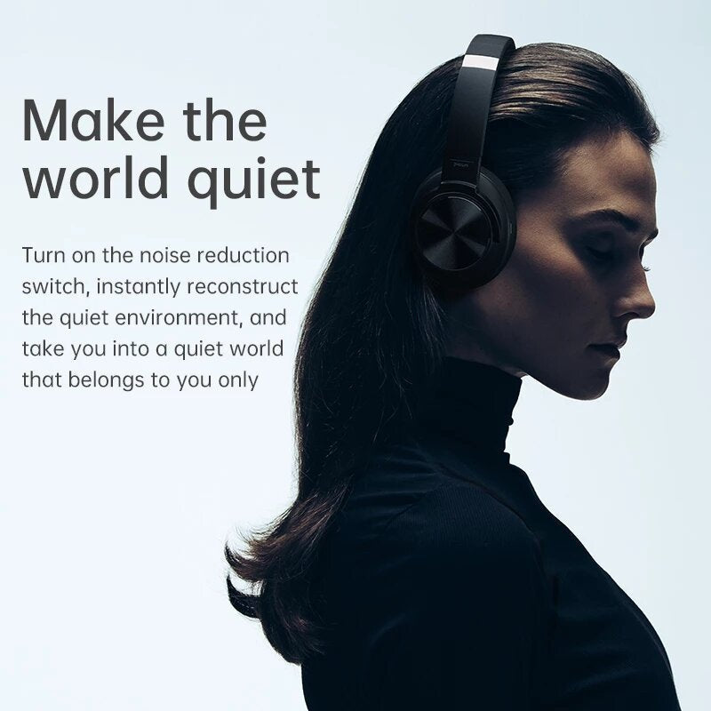 Bluetooth 5.0 Headphones Active Noise Cancelling Wireless Headset On-EarandOver-Ear Headphones USB Fast Charging With Image 3