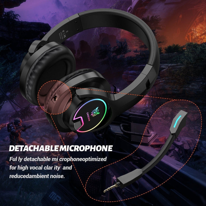 Bluetooth 7.1 Channel RGB Gaming Headset 50mm Driver HiFi Wireless Gaming Headphones Image 4