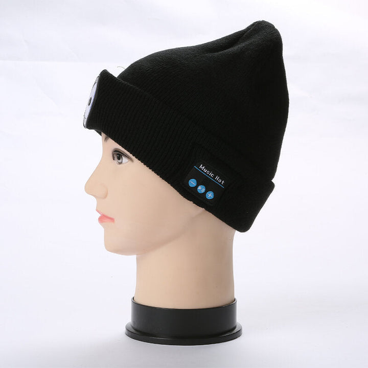 Bluetooth Wireless Earphone Music Knitted Hat Sweater Cap Headphone Sports Stereo Earphone Speaker Hats with LED Head Image 4