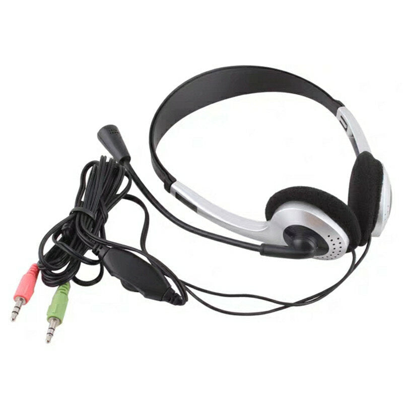 Computer Headphone Wired Control Earphones with Mic Image 1
