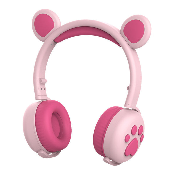 Cute LED Cat Bear Ear bluetooth 5.0 Headphones Foldable Over-Ear HIFI Stereo Wireless Headset With Mic LED Light Image 1