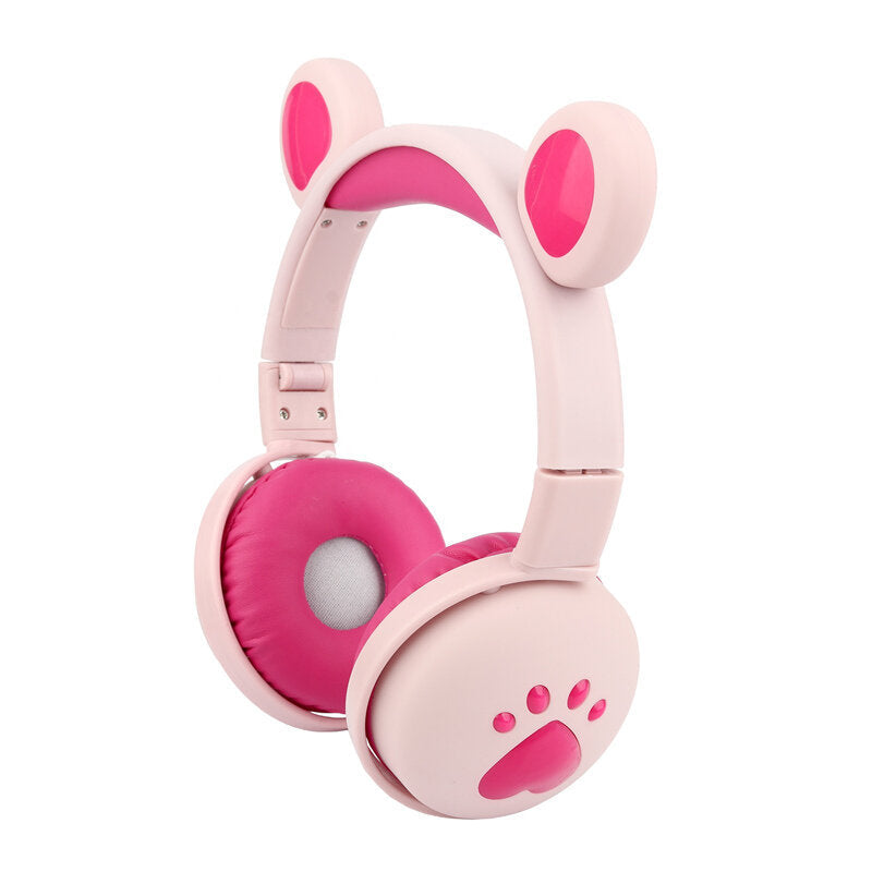 Cute LED Cat Bear Ear bluetooth 5.0 Headphones Foldable Over-Ear HIFI Stereo Wireless Headset With Mic LED Light Image 7