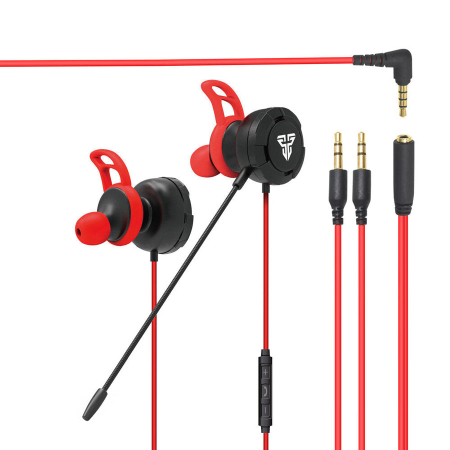 L-Type 3.5mm Plug with Dual Microphone Wired Control Gaming Earphone For E-Sport PC Computer Image 1