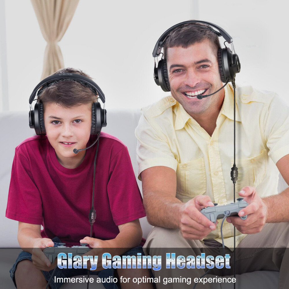 Gamer Headset Over Ear Gaming Headphone 3.5mm Double Jack With Rotate Mic RGB LED Light For PS4 PC Xbox Image 2