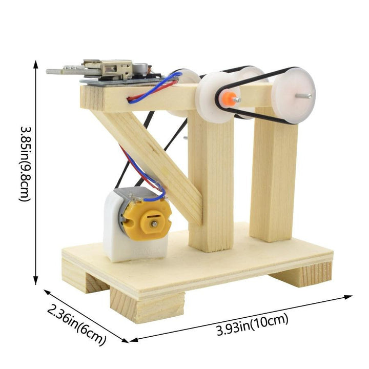 Hand Generator Model Kits Toys DIY Wooden Dynamo Science Experiment Assembly Image 2