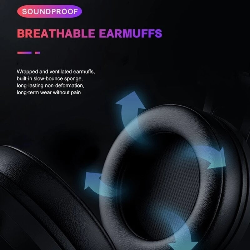 Gagming Headphone with Detachable Microphone Deep Bass Sound Wired Headset with LED light for PS4 XBOX PC Laptop Image 2