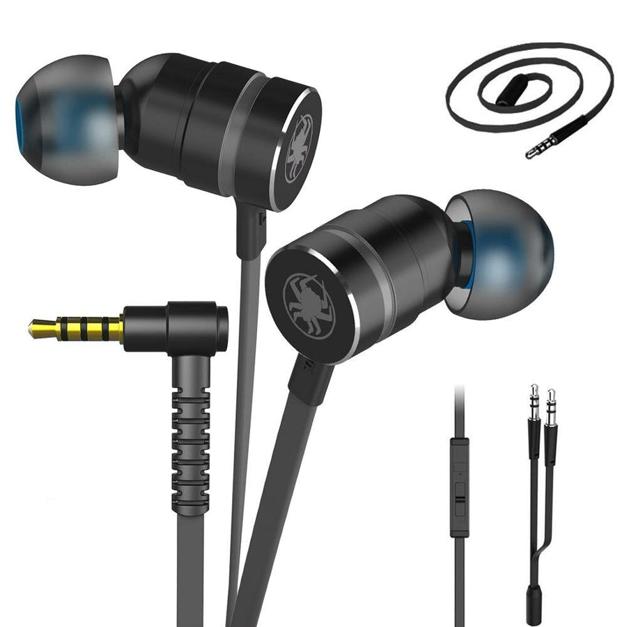 Gaming Earphone In-ear Headphones Metal Stereo Bass Wired Magnetic Headset with Mic Image 1