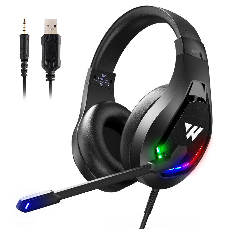 Gaming Headphone 50mm Driver 3D Stereo Surround Noise Canceling Wired Headset with Omnidirectional Microphone Image 1