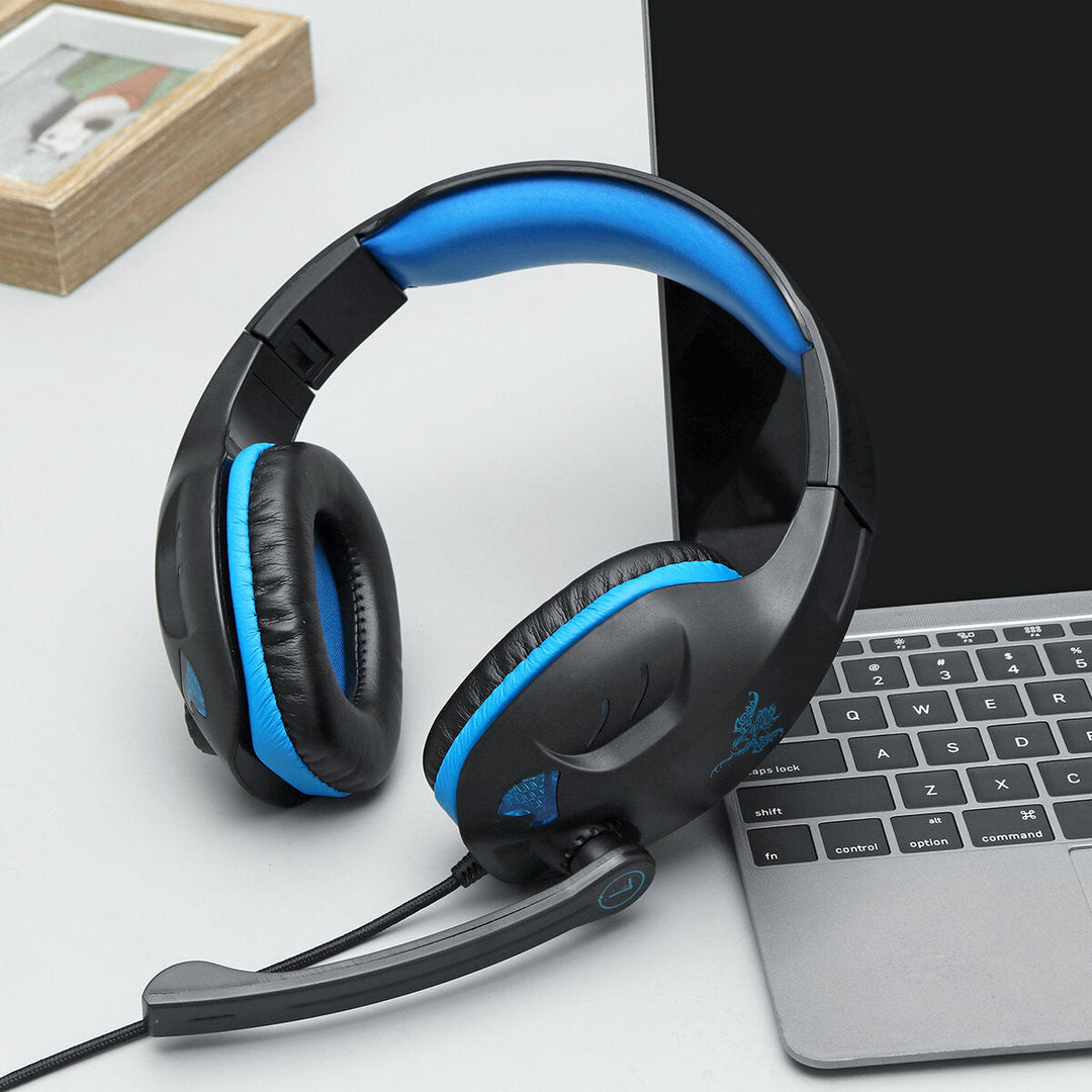 Gaming 3.5mm Headset Headphone LED Surround Sound MIC For PC Laptop PS4 Xbox Image 3