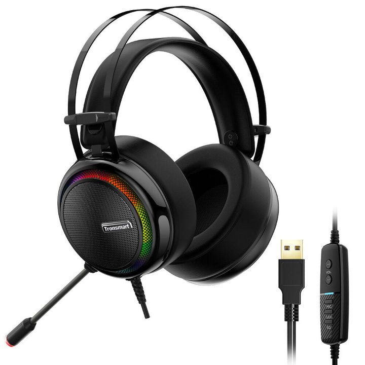 Gaming Headphone 7.1 Virtual Surround Sound Colorful LED Lighting 50mm Driver Gaming Headphone for PC Switch XBOX PS4 Image 1