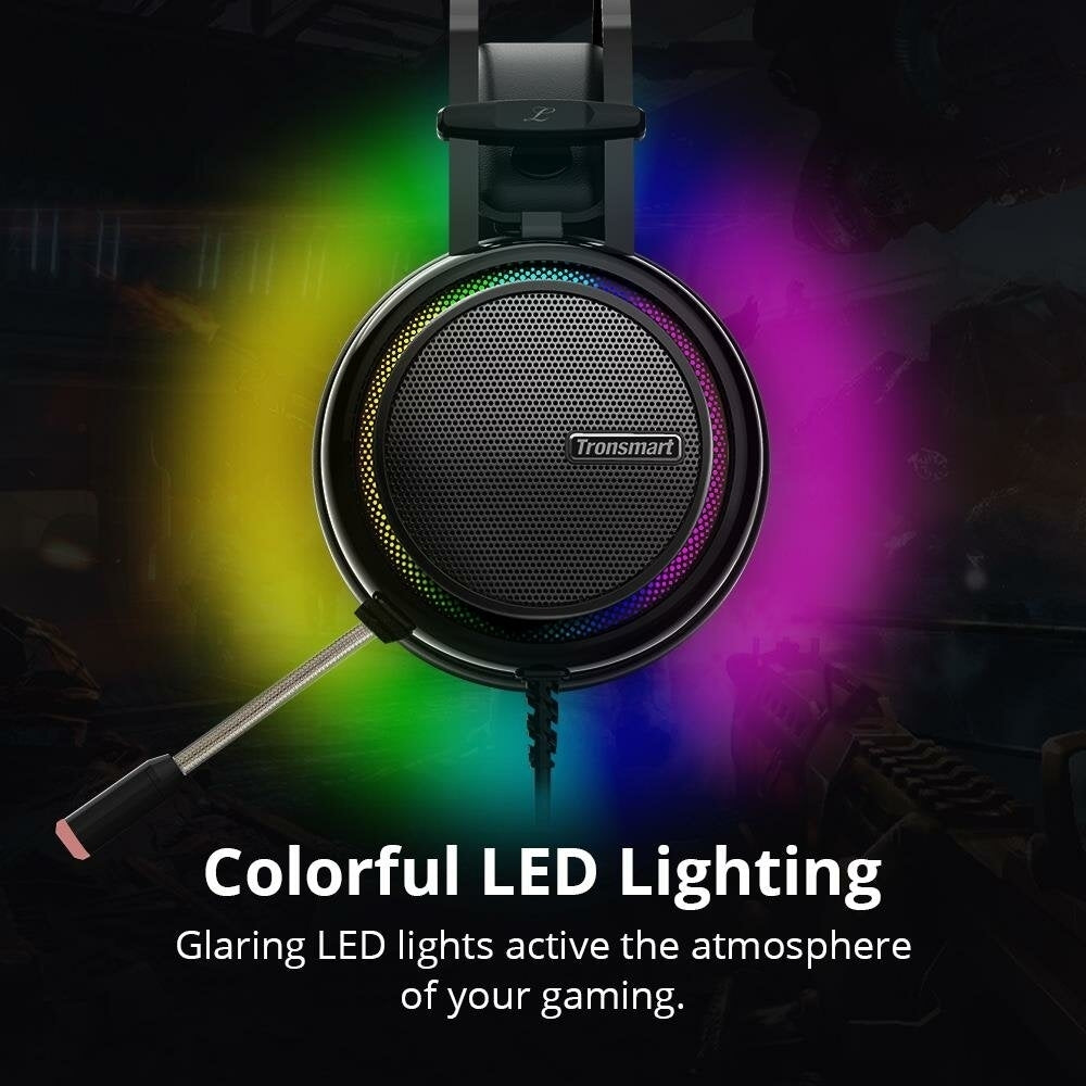 Gaming Headphone 7.1 Virtual Surround Sound Colorful LED Lighting 50mm Driver Gaming Headphone for PC Switch XBOX PS4 Image 4