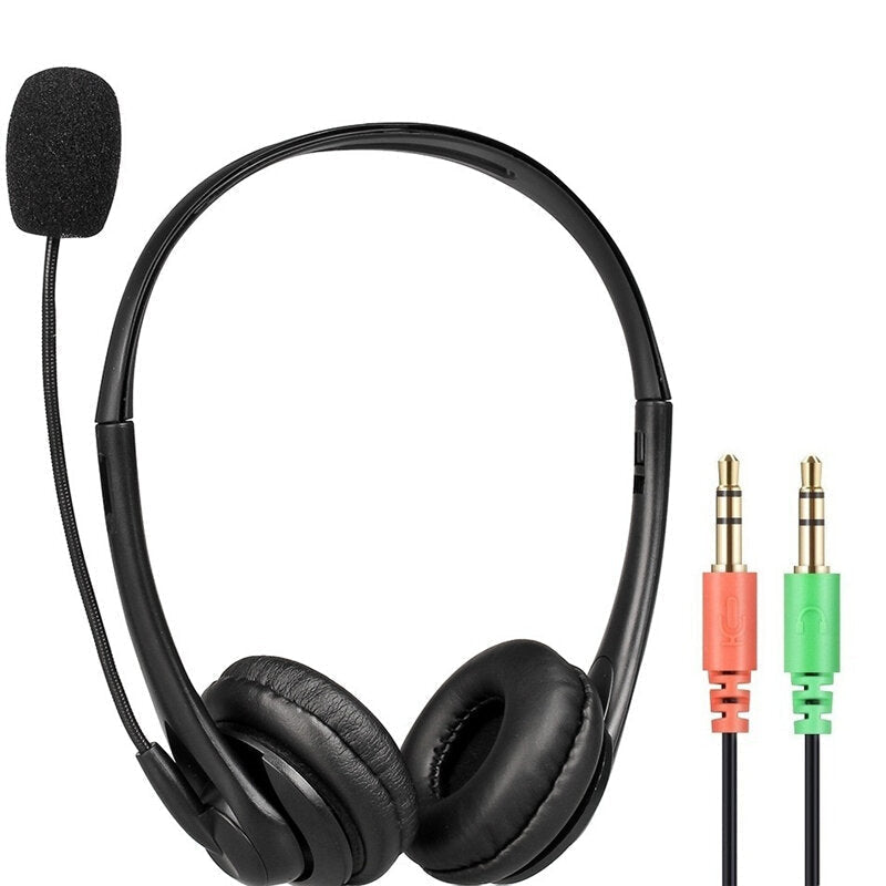 Gaming Headphone Student Lesson Headset Double 3.5mm Plug Stereo Meeting Headphone with Mic Image 1