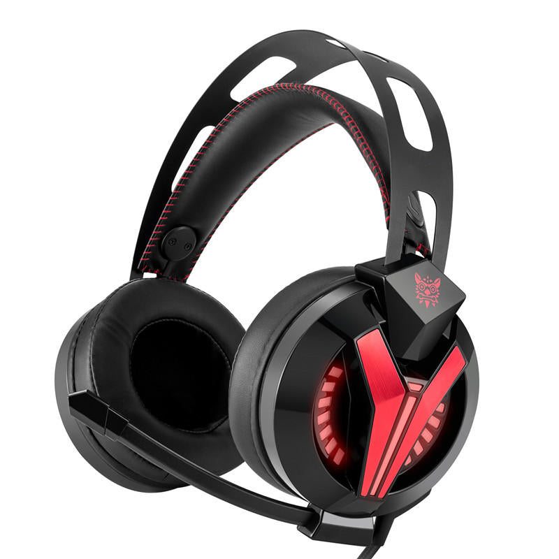 Gaming Headphone LED Light Professional Noise Reduction Wired Control Headset With Flexible Mic Image 1
