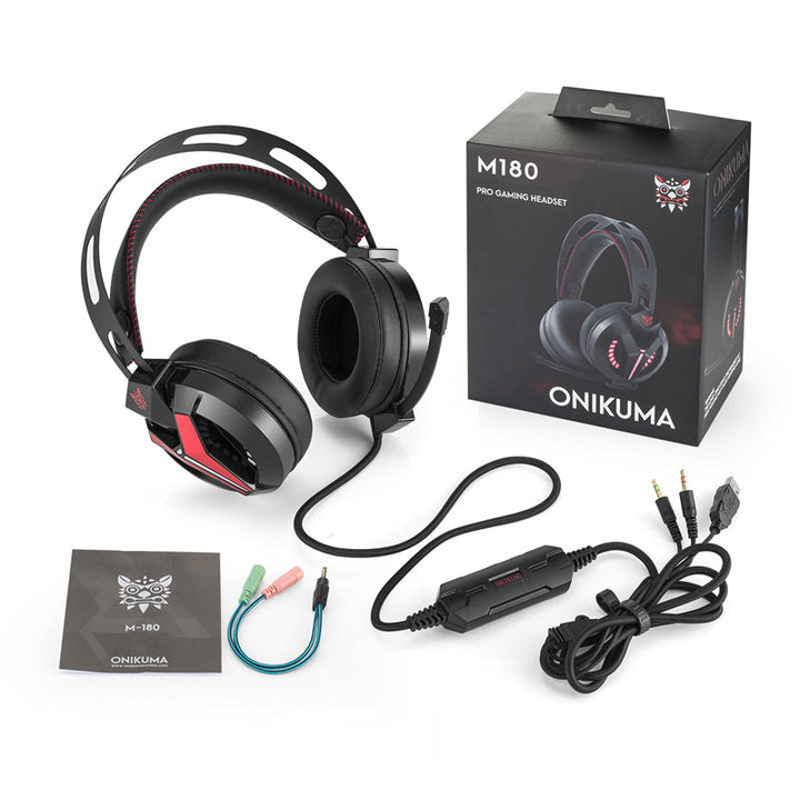 Gaming Headphone LED Light Professional Noise Reduction Wired Control Headset With Flexible Mic Image 6