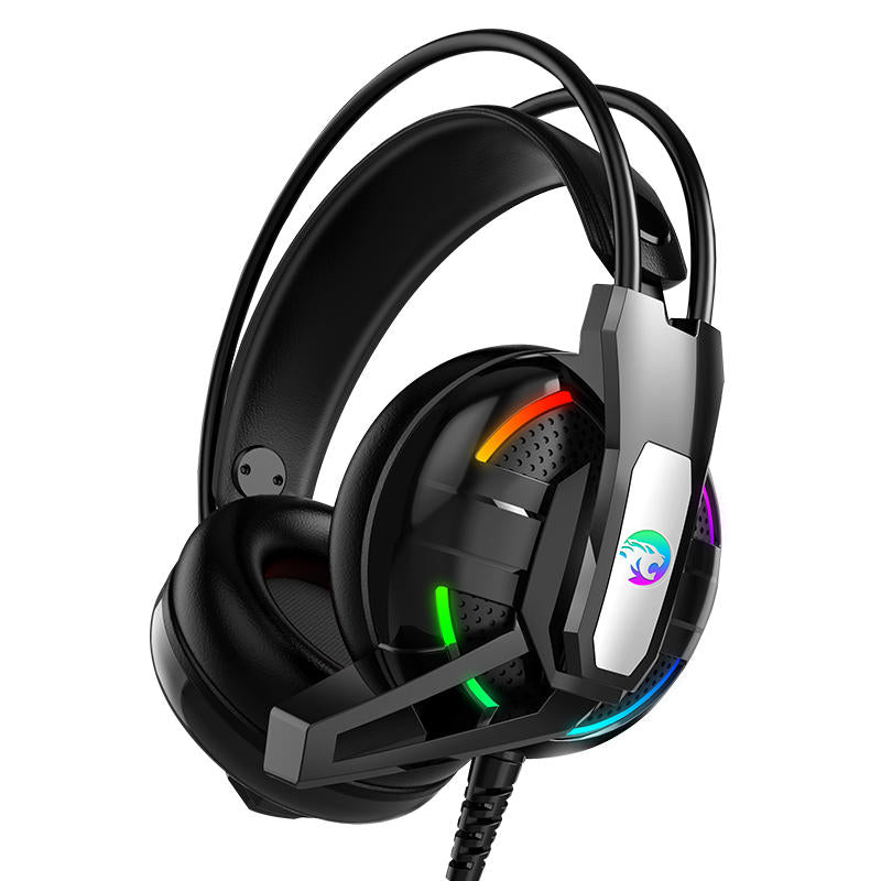 Gaming Headphone Headset Deep Bass Stereo Wired Earphone With Mic LED Light for PC Computer Image 1