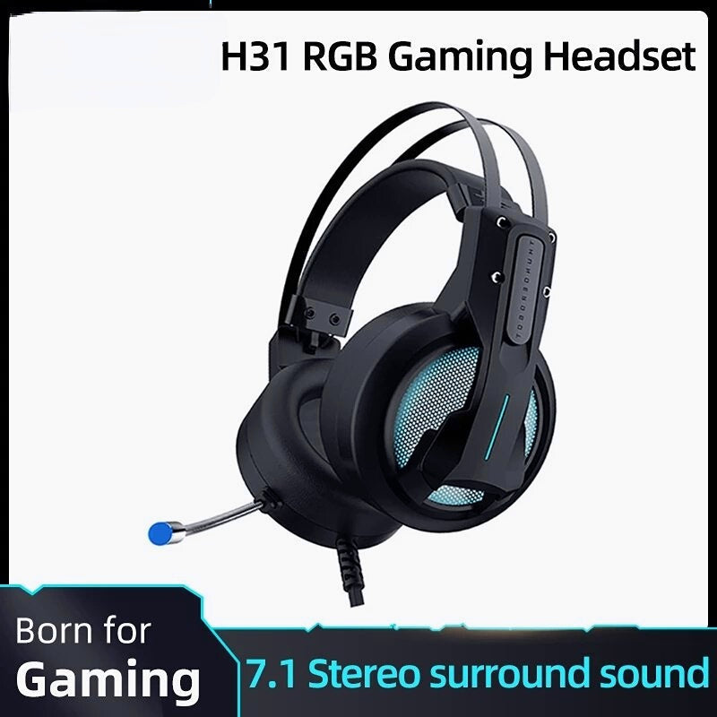 Gaming Headphone USB Wired 7.1 Virtual Stereo RGB Headset Headphone with Microphone for Laptop Computer PC Gamer Image 4