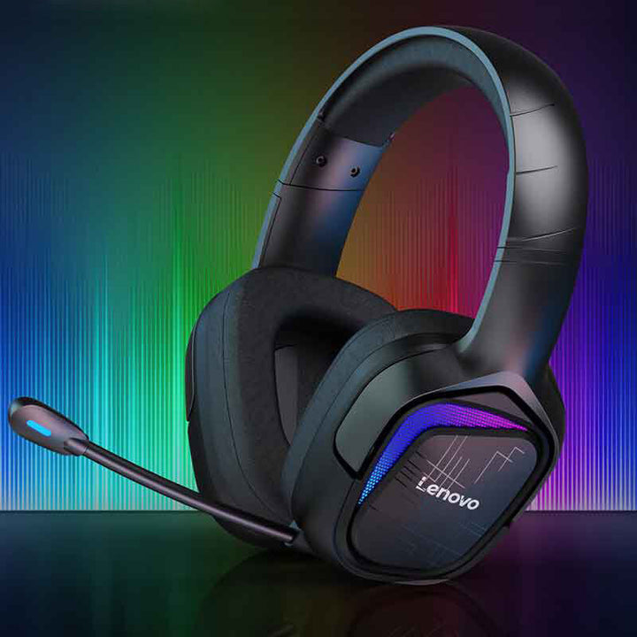Gaming Headphones 50mm Drivers Surround Sound Bass USB Head-Mounted Wired Headset with Mic Image 3