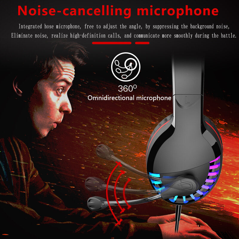 Gaming Headphones Luminous Colorful Headset 3.5mm Stereo Earphone with Microphone For XBox PS4 Gamer Laptop PC Tablet Image 2