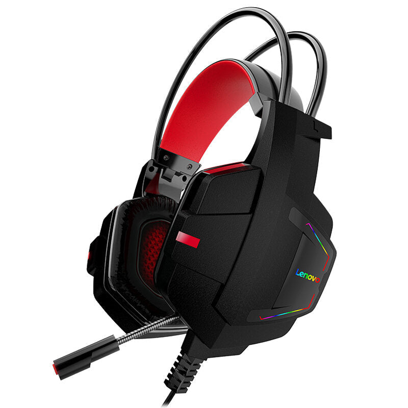 Gaming Headset 40mm Driver Noise Reduction RGB Luminous Head-Mounted USB Wired Headphones with Mic for Gamer Computer Image 1