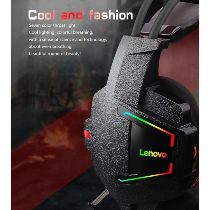 Gaming Headset 40mm Driver Noise Reduction RGB Luminous Head-Mounted USB Wired Headphones with Mic for Gamer Computer Image 3