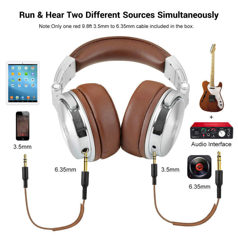 Headphones Gaming Headset Professional Studio DJ Headphones With Microphone Over Ear Wired HiFi Monitors Headset Image 2