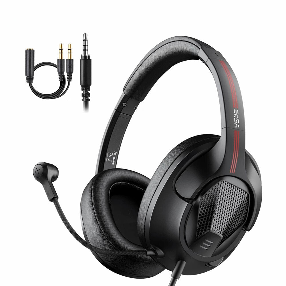 Gaming Headset Gamer 3.5mm Stereo Wired Headphones with Microphone Noise Cancelling for PC,PS4,Xbox One,Nintendo Switc Image 1