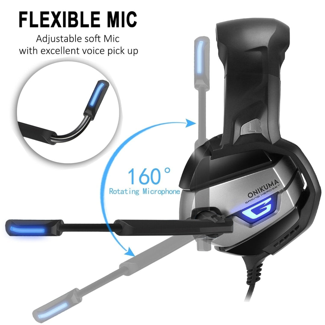 Gaming Headset Game Headphone Deep Bass USB 3.5mm Stereo Wired Headphone with Mic for PS4 Xbox PC Phone Laptop Computer Image 4